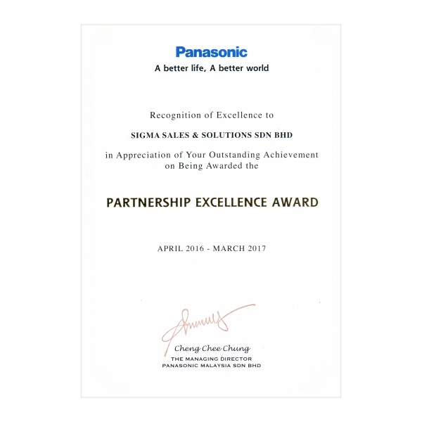 Panasonic- Partnership Excellence Award